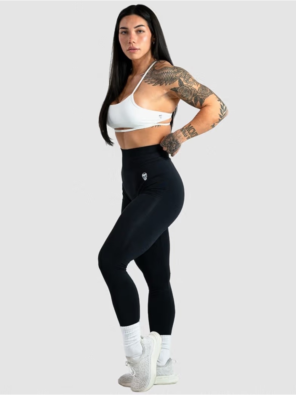 GYMREAPERS Black Infinity Seamless Leggings Size XL